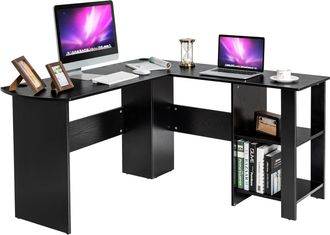 Costway Costway - Escritorio Para Ordenador Con Forma De L, Escritorio Angular Simple Y Moderno Mesa Salva Espacio