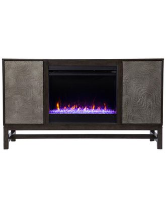 SEI Furniture Lannington Color Changing Fireplace with Media Storage