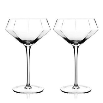 Viski Seneca Crystal Diamond Martini Glasses Set of 2 in Clear at Nordstrom