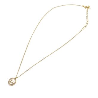 Dior Pre-owned Dior Gold Plated Logo Rhinestones Pendant Necklace Ladies E68LF3ABD6FX32XU