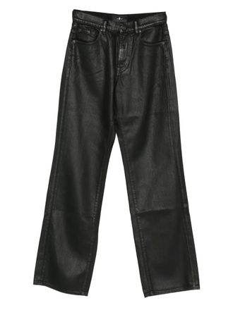 Seven 7 coated jeans - women - Cotton/Nylon - 28 - Black