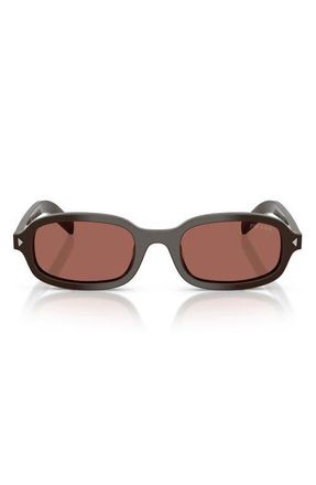 Prada 52mm Oval Sunglasses in Cigar /Brown at Nordstrom