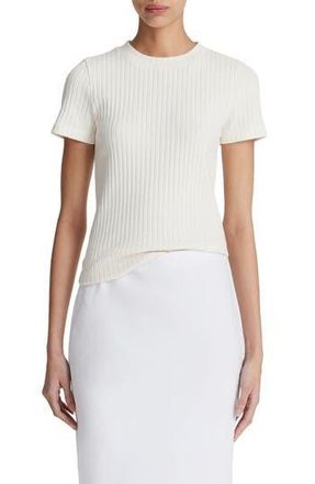 Vince Rib Crewneck Top in Off White at Nordstrom Rack, Size X-Small