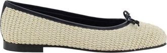 Manolo Blahnik Beige Raffia Ballet Womens Flats