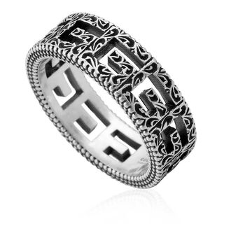 Gucci G Cube Silver Motif Ring, Size 16