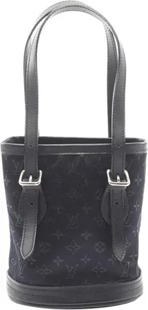 Louis Vuitton Pre-owned Handbags, female, Black, Size: ONE SIZE Pre-owned Vintage Monogram Velvet Bucket Bag