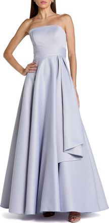 Mac Duggal Satin Strapless A Line Ballgown in Periwinkle at Nordstrom, Size 10
