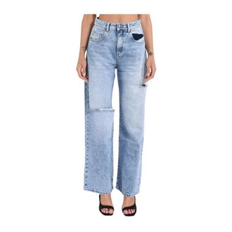 Icon Denim Los Angeles Straight Jeans, female, Blue, Size: W28 Wide Leg Poppy Model Jeans