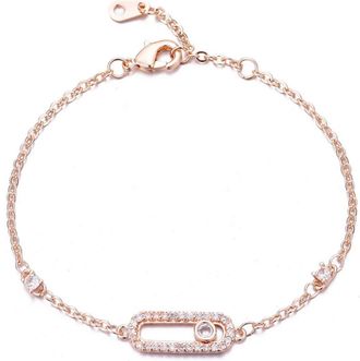 Adornia Dancing Cubic Zirconia Chain Bracelet in Pink at Nordstrom Rack