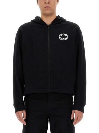 Moschino Black Zip-Up Hoodie
