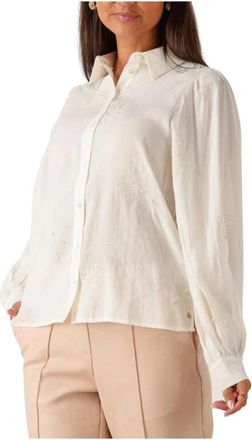 Nukus Milanova Blouse Pearl - Dames - Overhemden - Wit - 2XL - Wol - Overhemden