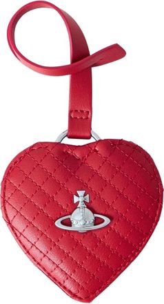 Vivienne Westwood Hart Spiegelbedel Sleutelhanger - Dames - Accessoires - Rood - Maat: ONE Size Leer