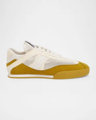 Chlo&eacute; Kick Mixed Leather Retro Low-Top Sneakers