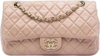 Chanel Pre-owned Classic Flap - Dames - Vintage Schoudertas - Beige - ONE Size - Leer - Vintage
