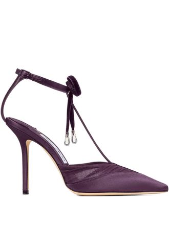 Jimmy Choo London 100mm Afia bow pumps - Purple