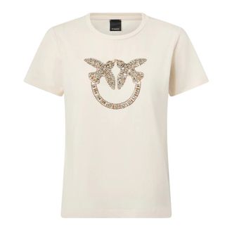 Pinko Pinko, Tops, Dames, Beige, S, Katoen, Quentin T-Shirt Jersey