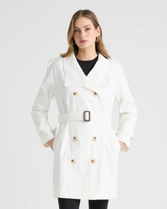 NVLT Womens Trench Coat with Self Belt