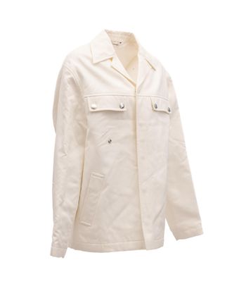 Valentino Garavani Womens Ivory Oversized Shirt Jacket Off White