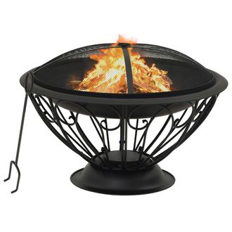 vidaXL Brasero Con Atizador Acero Xxl 75 Cm Vidaxl