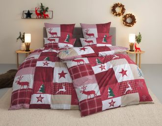HOME AFFAIRE Bettwäsche »Nicholas« 2 tlg. Weihnachtsbettwäsche, Winter, in 3 Qualitäten verfügbar
