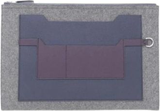 Herm&egrave;s Pre-owned Felt Clutch - unisex - Vintage Clutch - Grijs - ONE Size - Leer - Vintage