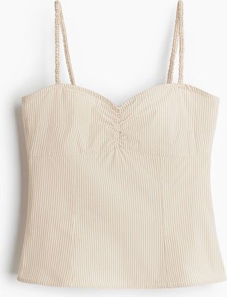 H&M Gerafftes Trägertop - Beige