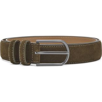 Mango Suede Belt in Khaki Green at Nordstrom, Size Medium