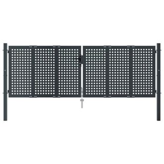 Berkfield Home Durable Garden Gate Anthracite 300x150 cm Steel in Dark Grey