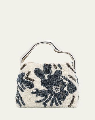 Cult Gaia Solene Mini Sculptural Beaded Top-Handle Bag