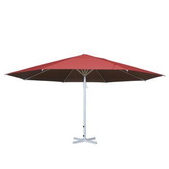 Hhg Hhg - Nunca Usado] Parasol Meran Ii, Sombrilla De Hosteler&iacute;a, &Oslash; 5m Poli&eacute;ster/palo Aluminio Blanco 28kg, Rojo Sin Soporte