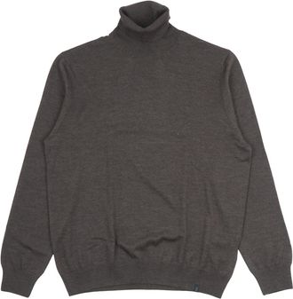 Fay Turtlenecks, male, Brown, Size: 3XL F12 Turtleneck