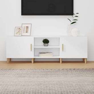 Berkfield Home TV Cabinet White 150x30x50 cm Engineered Wood | Size: 150 x 30 x 50 cm