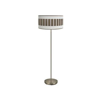 Fabrilamp Fabrilamp - Pie Salon Ivanna 1xe27 Cuero/blanco-madera Oscura 163x40x40 Cm
