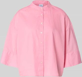 Emily van den Bergh Boxy Fit Bluse mit Stehkragen und 3/4-Arm in Rose, Gr&ouml;&szlig;e 36