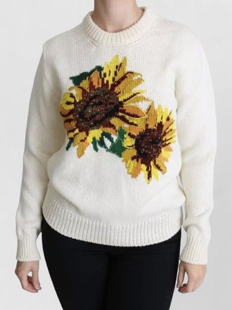 Dolce & Gabbana cashmere wool floral-embroidered sweater
