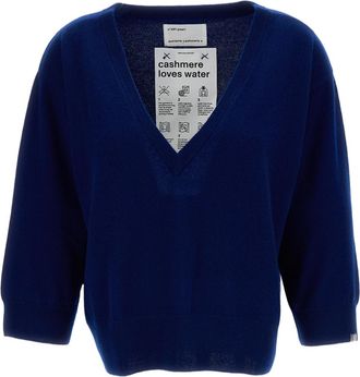 Extreme Cashmere Blue Pearl Cashmere V-Neck Sweater