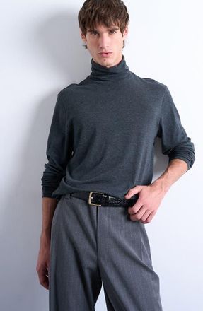 Topman Turtleneck Long Sleeve Top in Dark Grey at Nordstrom, Size Xx-Large