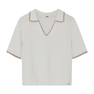 Gustav V-neck Knitwear, female, White, Size: XS Squared Structure Polo Knit