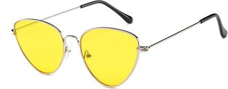 Generic Metal Frame Fashionable Vacation Men And Women Sunglasses Outdoor Commuting Sports Party Photo Shoot Sun Glasses(Yellow)