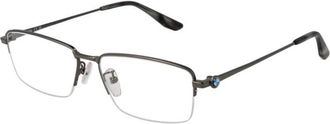 BMW Half-Rim Rechthoek Optische Monturen - Heren - Brillen - Grijs - ONE Size - Accessoires