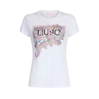 Liu Jo T-Shirts, female, White, Size: M Floral Print T-Shirt