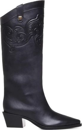 Maisons Skorpios Cowboy Boots - Dames - Cowboylaarzen - Zwart - 38 1/2 EU - Leer - Schoenen