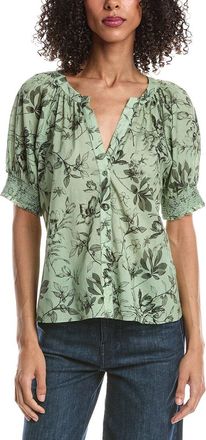 Alice & Olivia Alice + Olivia Thalia Puff Sleeve Button Down Blouse