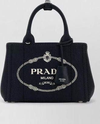 Prada canvas jardini&egrave;re shoulder bag small top handles