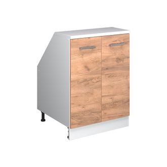 Vicco Armario De Cocina Para Techo Inclinado R-line, Roble Dorado, 60 Cm Con 2 Puertas, 60 Cm De Profundidad, Vicco