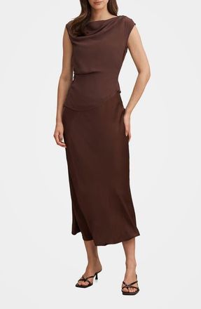 Ever New Aurora 2-Piece Maxi Dress in Chocolate at Nordstrom, Size 14