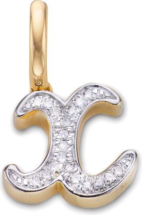Monica Vinader Gold Alphabet X Diamond Pendant Charm Diamond