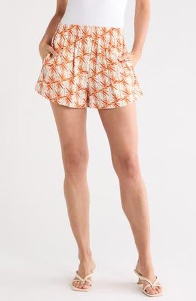Diane Von F&uuml;rstenberg Laila Shorts in Palm Geo Orange at Nordstrom Rack, Size Xx-Small