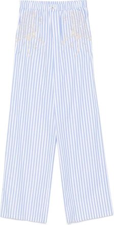 Elisabetta Franchi Pantaloni a righe in cotone - Bianco