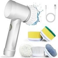 OEM Cepillo De Limpieza El&eacute;ctrico, Cepillo Giratorio De Mano, Cepillo El&eacute;ctrico Con 5 Cabezales, Kit De Limpieza Autom&aacute;tico Para Ba&ntilde;era, Cocina, Azulejos,